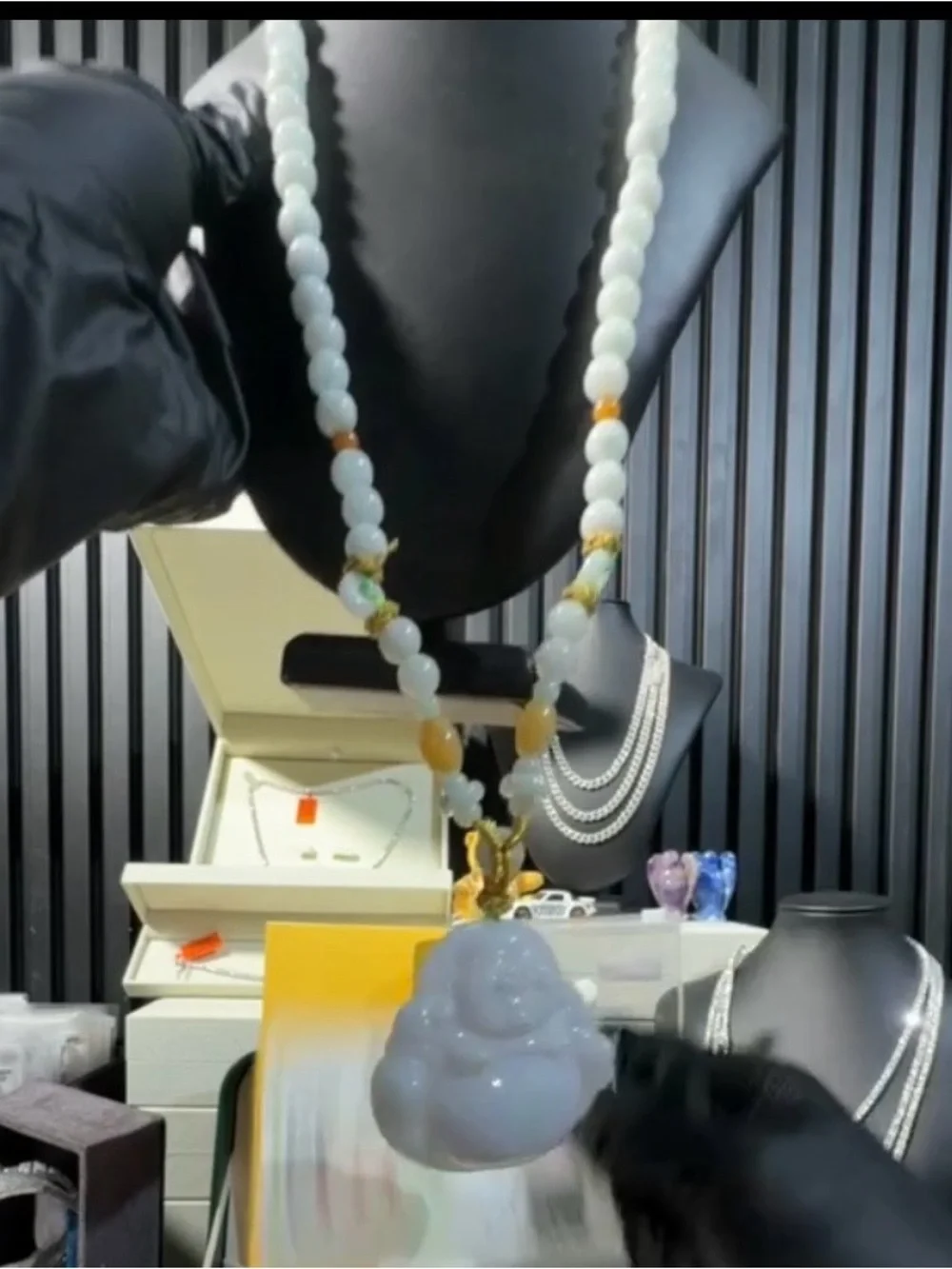 Natural grade A White jade Buddha